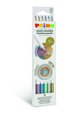 PRIMO - MINABELLA ASTUCCIO 6 MATITE COLORATE METALLIZZATE : vendita online PRIMO - MINABELLA ASTUCCIO 6 MATITE COLORATE METALLIZZATE in offerta
