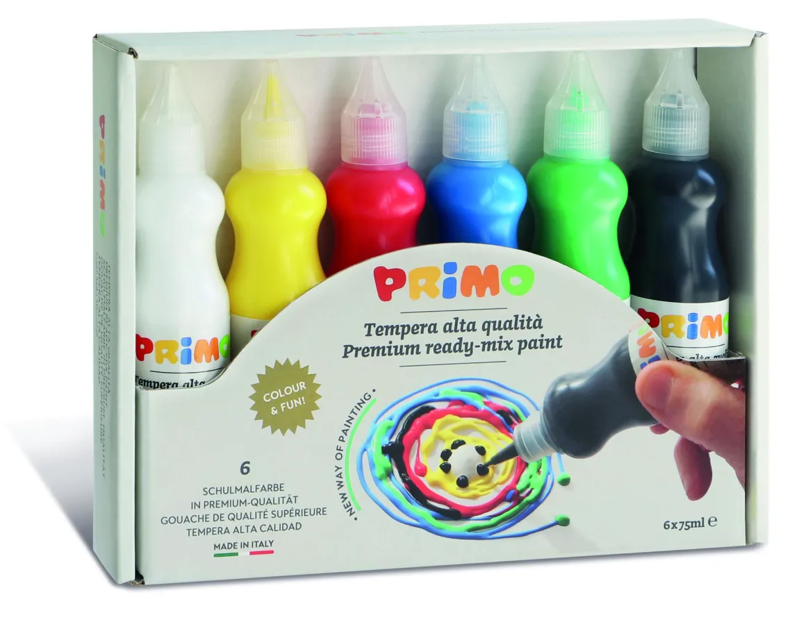 PRIMO - SET 6 BOTTIGLIE TEMPERA LIQUIDA DA 75ML: vendita online PRIMO - SET 6 BOTTIGLIE TEMPERA LIQUIDA DA 75ML in offerta