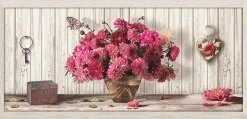 QUADRO FLOWER IN THE VASE CON CORNICE BOSTON BEIGE 57X28 CM : vendita online QUADRO FLOWER IN THE VASE CON CORNICE BOSTON BEIGE 57X28 CM in offerta