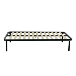 RETE ORTOPEDICA 1 PIAZZA E 1/2 120X190 IN METALLO NERO CON 13 DOGHE