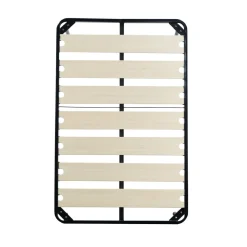 RETE 1 PIAZZA E 1/2 120X190 IN METALLO NERO CON 7 DOGHE