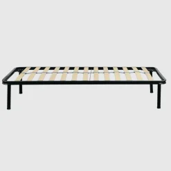 RETE SINGOLA 80X190 IN METALLO NERO CON 13 DOGHE