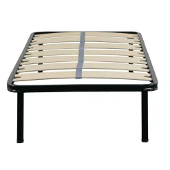 RETE SINGOLA 80X190 IN METALLO NERO CON 7 DOGHE