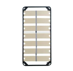 RETE SINGOLA 80X190 IN METALLO NERO CON 7 DOGHE