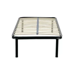 RETE SINGOLA 90X190 IN METALLO NERO CON 13 DOGHE