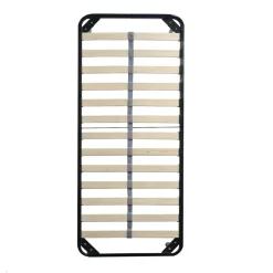 RETE SINGOLA 90X190 IN METALLO NERO CON 13 DOGHE