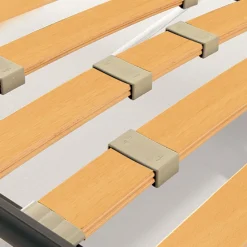 RETE SINGOLA 80X190 IN METALLO NERO CON REGOLATORI DI RIGIDITA'