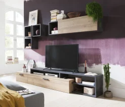 SALA IN LAMINATO NERO PORTLAND E RIVIERA OAK