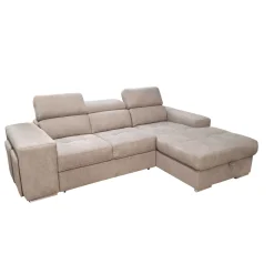 SALOTTO ANGOLARE SOFIA CON CHAISE LONGUE DX IN TESSUTO BEIGE: vendita online SALOTTO ANGOLARE SOFIA CON CHAISE LONGUE DX IN TESSUTO BEIGE in offerta