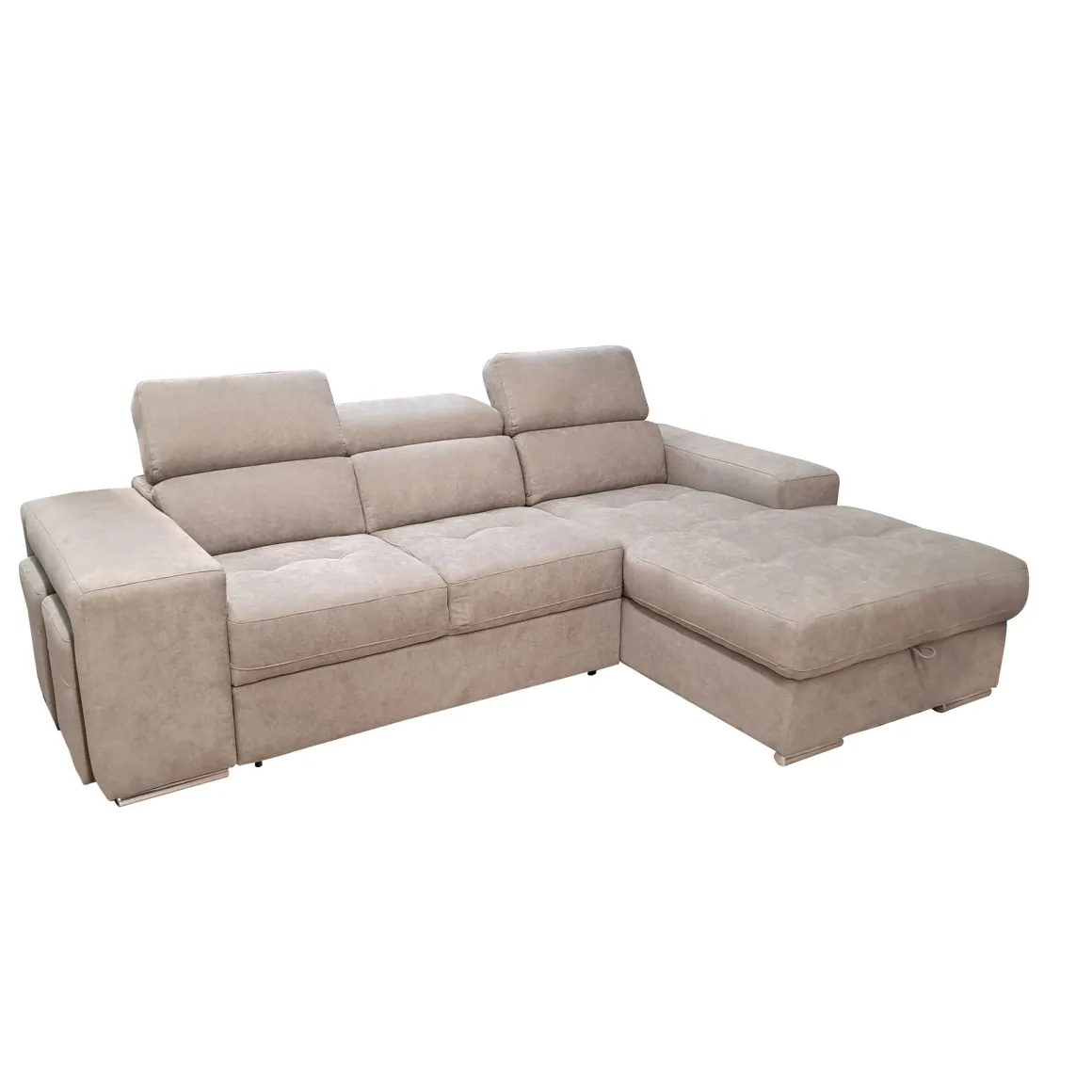 SALOTTO ANGOLARE SOFIA CON CHAISE LONGUE DX IN TESSUTO BEIGE: vendita online SALOTTO ANGOLARE SOFIA CON CHAISE LONGUE DX IN TESSUTO BEIGE in offerta