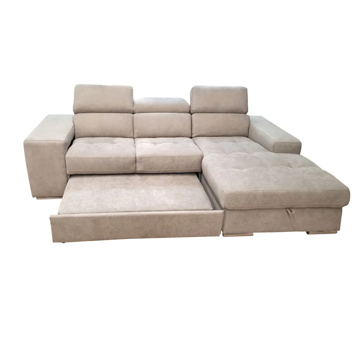 SALOTTO ANGOLARE SOFIA CON CHAISE LONGUE DX IN TESSUTO BEIGE: vendita online SALOTTO ANGOLARE SOFIA CON CHAISE LONGUE DX IN TESSUTO BEIGE in offerta