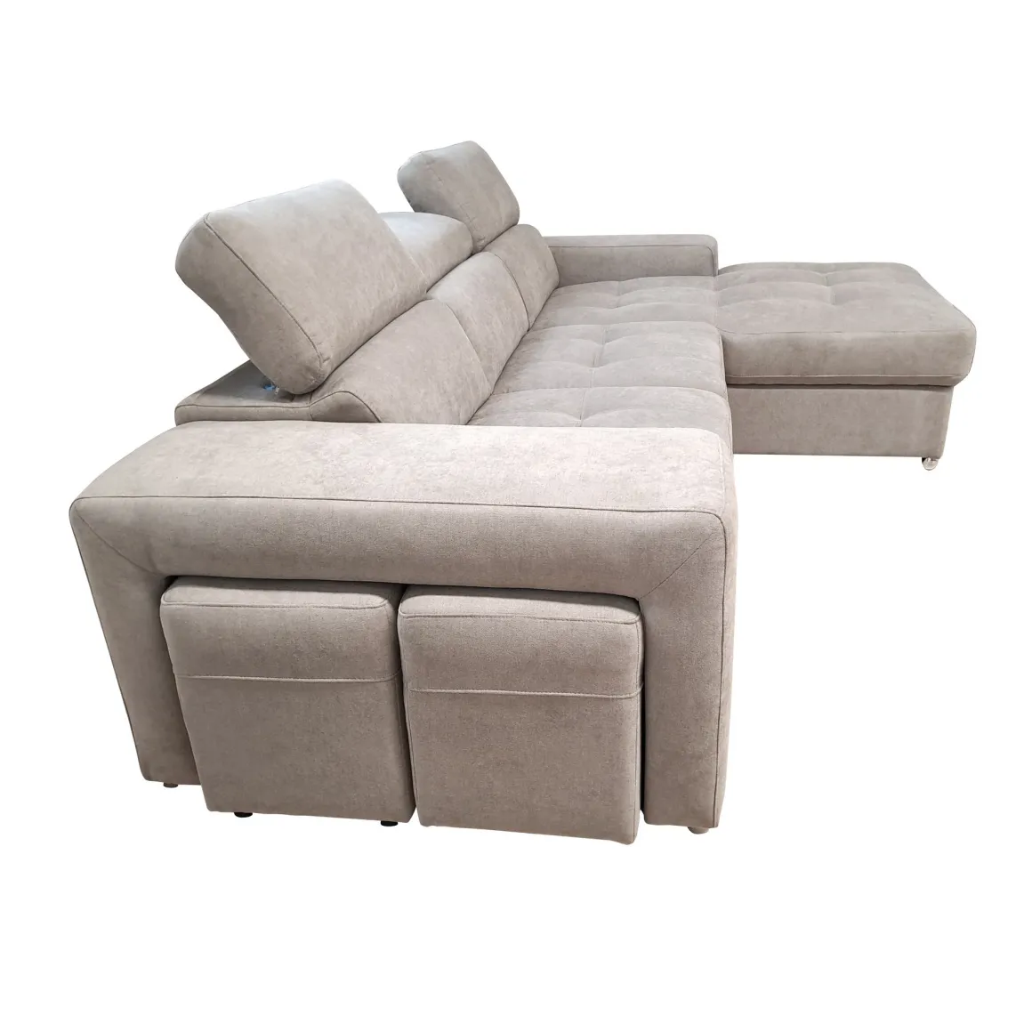 SALOTTO ANGOLARE SOFIA CON CHAISE LONGUE DX IN TESSUTO BEIGE: vendita online SALOTTO ANGOLARE SOFIA CON CHAISE LONGUE DX IN TESSUTO BEIGE in offerta
