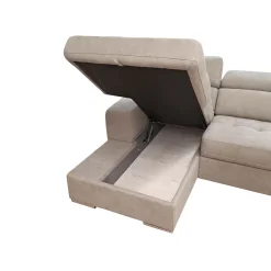 SALOTTO ANGOLARE SOFIA CON CHAISE LONGUE SX IN TESSUTO BEIGE: vendita online SALOTTO ANGOLARE SOFIA CON CHAISE LONGUE SX IN TESSUTO BEIGE in offerta