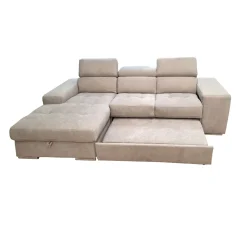 SALOTTO ANGOLARE SOFIA CON CHAISE LONGUE SX IN TESSUTO BEIGE: vendita online SALOTTO ANGOLARE SOFIA CON CHAISE LONGUE SX IN TESSUTO BEIGE in offerta
