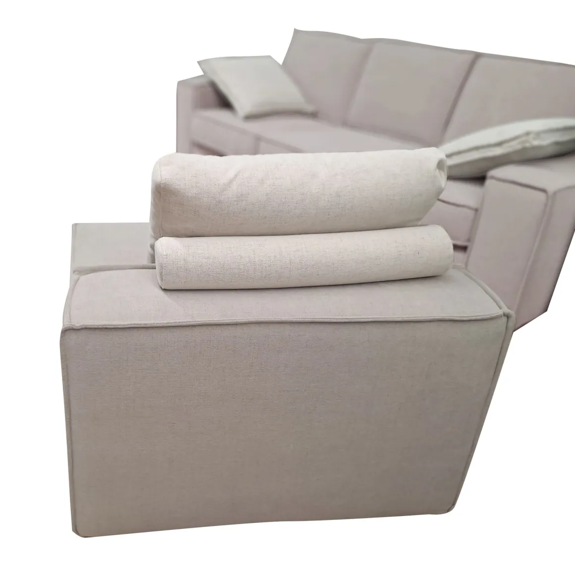 SALOTTO BERLINO CON ELEMENTO UNIVERSALE REVERSIBILE IN TESSUTO BEIGE: vendita online SALOTTO BERLINO CON ELEMENTO UNIVERSALE REVERSIBILE IN TESSUTO BEIGE in offerta