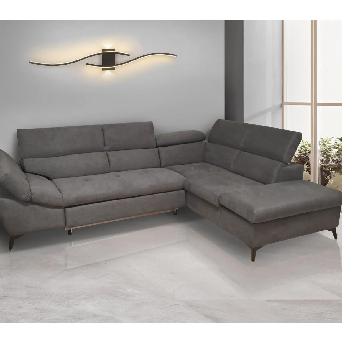 SALOTTO BILLY ANGOLO DX IN TESSUTO DARK GREY : vendita online SALOTTO BILLY ANGOLO DX IN TESSUTO DARK GREY in offerta