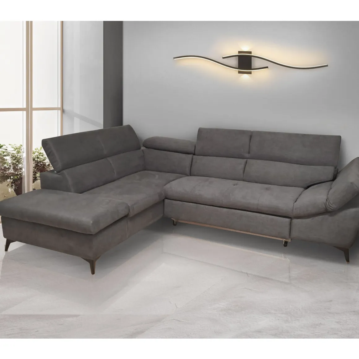 SALOTTO BILLY ANGOLO SX IN TESSUTO DARK GREY: vendita online SALOTTO BILLY ANGOLO SX IN TESSUTO DARK GREY in offerta