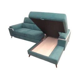 SALOTTO EROS CON CHAISE LONGUE DX IN TESSUTO TURCHESE: vendita online SALOTTO EROS CON CHAISE LONGUE DX IN TESSUTO TURCHESE in offerta