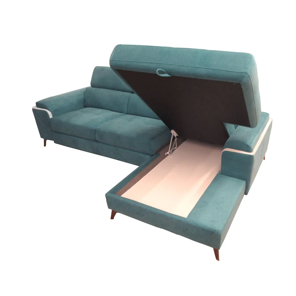SALOTTO EROS CON CHAISE LONGUE DX IN TESSUTO TURCHESE: vendita online SALOTTO EROS CON CHAISE LONGUE DX IN TESSUTO TURCHESE in offerta