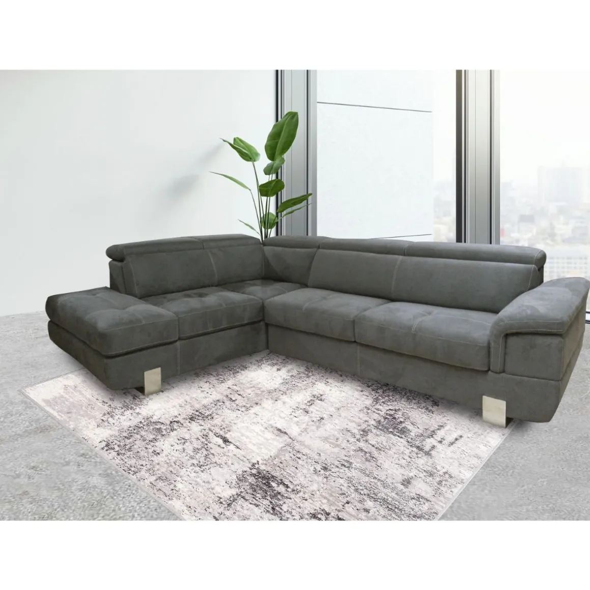 SALOTTO EUREKA ANGOLARE SX CON RETE ELETTROSALDATA IN TESSUTO GRIGIO SCURO: vendita online SALOTTO EUREKA ANGOLARE SX CON RETE ELETTROSALDATA IN TESSUTO GRIGIO SCURO in offerta