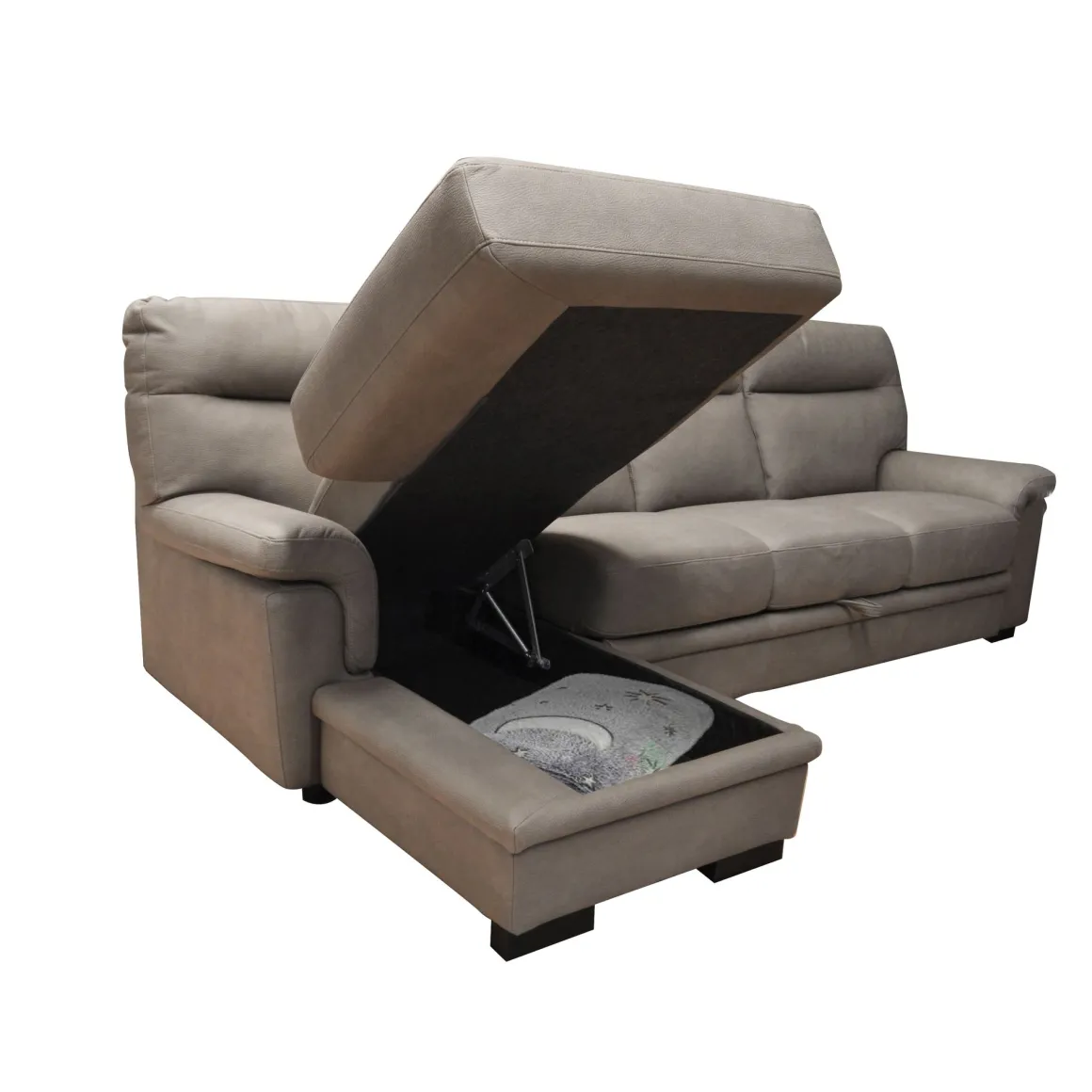 SALOTTO FLAVIA CON PENISOLA SX IN TESSUTO TAUPE: vendita online SALOTTO FLAVIA CON PENISOLA SX IN TESSUTO TAUPE in offerta