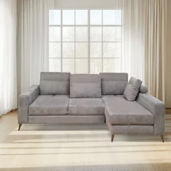 SALOTTO GINKO ANGOLRE DX CON CARRELLO ESTRAIBILE IN TESSUTO NABUCCO GRIGIO: vendita online SALOTTO GINKO ANGOLRE DX CON CARRELLO ESTRAIBILE IN TESSUTO NABUCCO GRIGIO in offerta