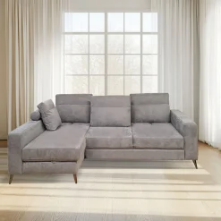 SALOTTO GINKO ANGOLRE SX CON CARRELLO ESTRAIBILE IN TESSUTO NABUCCO GRIGIO: vendita online SALOTTO GINKO ANGOLRE SX CON CARRELLO ESTRAIBILE IN TESSUTO NABUCCO GRIGIO in offerta