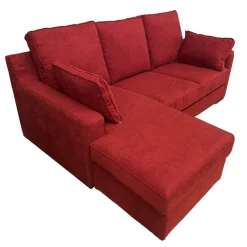 SALOTTO HELEN CON PENISOLA IN TESSUTO BORDEAUX: vendita online SALOTTO HELEN CON PENISOLA IN TESSUTO BORDEAUX in offerta