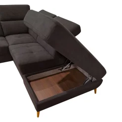 SALOTTO JACK CON PENISOLA DX IN TESSUTO NERO : vendita online SALOTTO JACK CON PENISOLA DX IN TESSUTO NERO in offerta