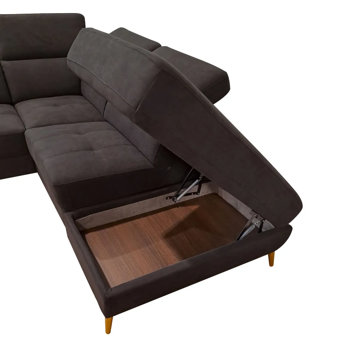 SALOTTO JACK CON PENISOLA DX IN TESSUTO NERO : vendita online SALOTTO JACK CON PENISOLA DX IN TESSUTO NERO in offerta