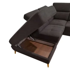 SALOTTO JACK CON PENISOLA SX IN TESSUTO NERO : vendita online SALOTTO JACK CON PENISOLA SX IN TESSUTO NERO in offerta