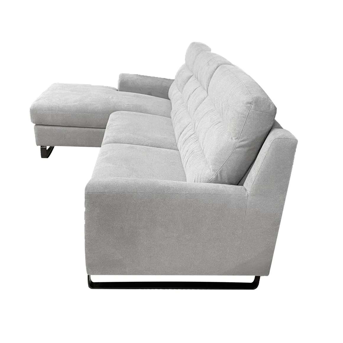 SALOTTO LEO CHAISE LONGUE SX CON CARRELLO ESTRAIBILE IN TESSUTO GRIGIO CHIARO: vendita online SALOTTO LEO CHAISE LONGUE SX CON CARRELLO ESTRAIBILE IN TESSUTO GRIGIO CHIARO in offerta