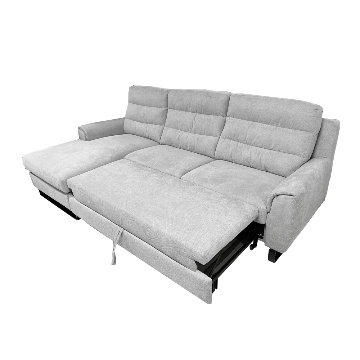 SALOTTO LEO CHAISE LONGUE SX CON CARRELLO ESTRAIBILE IN TESSUTO GRIGIO CHIARO: vendita online SALOTTO LEO CHAISE LONGUE SX CON CARRELLO ESTRAIBILE IN TESSUTO GRIGIO CHIARO in offerta