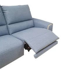 SALOTTO LILO RELAX ELETTRICO CON PENISOLA SX IN TESSUTO AZZURRO : vendita online SALOTTO LILO RELAX ELETTRICO CON PENISOLA SX IN TESSUTO AZZURRO in offerta