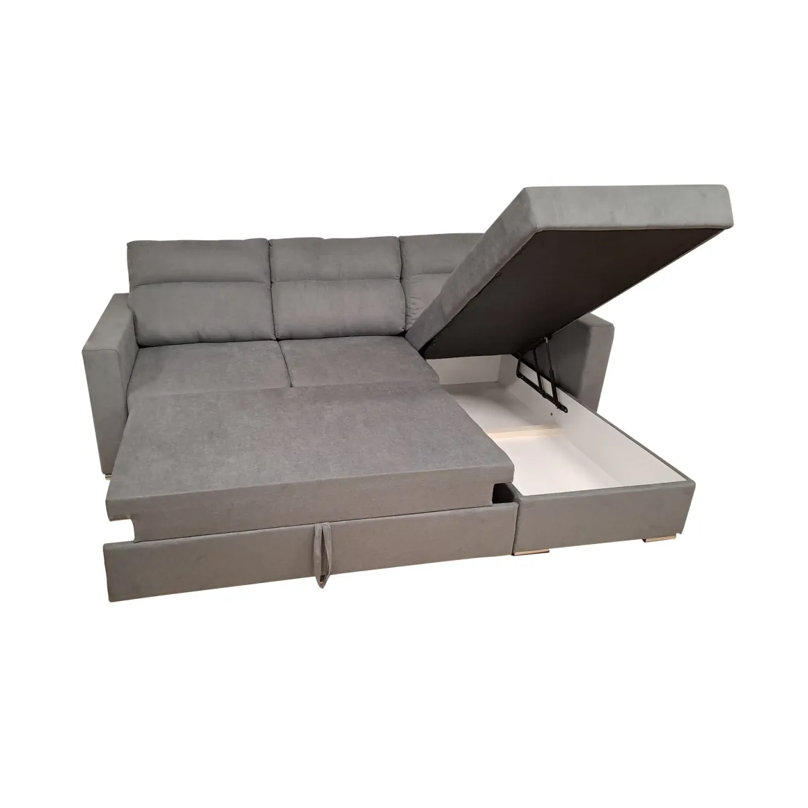 SALOTTO MOD. KENDALL CON PENISOLA E CARRELLO ESTRAIBILE IN TESSUTO GRIGIO: vendita online SALOTTO MOD. KENDALL CON PENISOLA E CARRELLO ESTRAIBILE IN TESSUTO GRIGIO in offerta