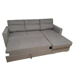 SALOTTO MOD. KENDALL CON PENISOLA E CARRELLO ESTRAIBILE IN TESSUTO GRIGIO: vendita online SALOTTO MOD. KENDALL CON PENISOLA E CARRELLO ESTRAIBILE IN TESSUTO GRIGIO in offerta
