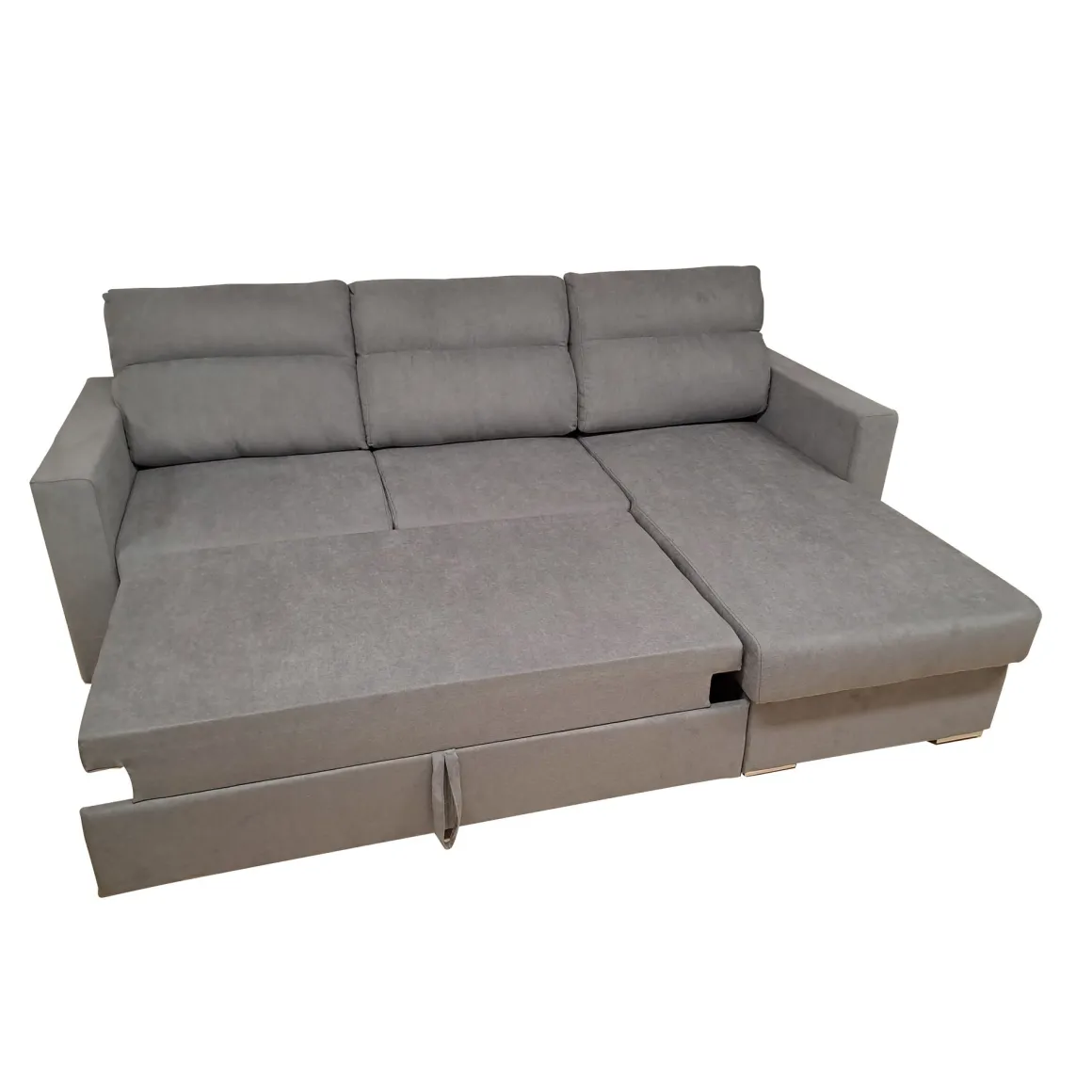 SALOTTO MOD. KENDALL CON PENISOLA E CARRELLO ESTRAIBILE IN TESSUTO GRIGIO: vendita online SALOTTO MOD. KENDALL CON PENISOLA E CARRELLO ESTRAIBILE IN TESSUTO GRIGIO in offerta