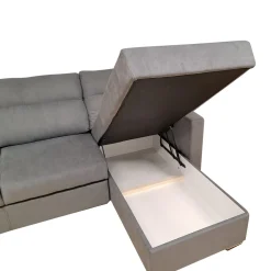 SALOTTO MOD. KENDALL CON PENISOLA E CARRELLO ESTRAIBILE IN TESSUTO GRIGIO: vendita online SALOTTO MOD. KENDALL CON PENISOLA E CARRELLO ESTRAIBILE IN TESSUTO GRIGIO in offerta
