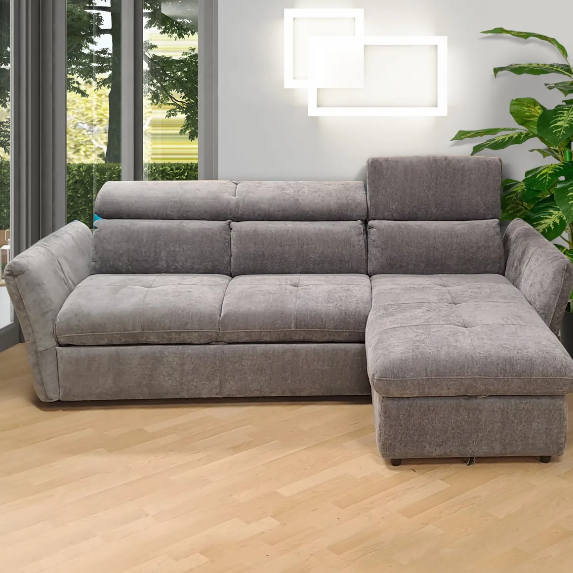 SALOTTO MONSERAT PENISOLA DX IN TESSUTO GRIGIO : vendita online SALOTTO MONSERAT PENISOLA DX IN TESSUTO GRIGIO in offerta