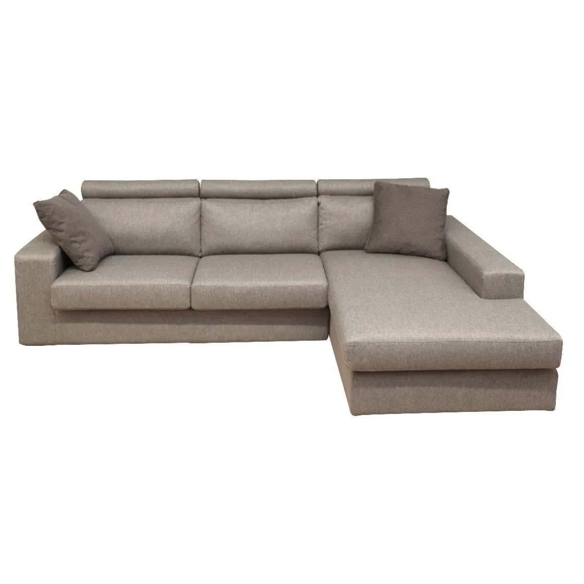 SALOTTO ROMA CON PENISOLA DX IN TESSUTO BEIGE: vendita online SALOTTO ROMA CON PENISOLA DX IN TESSUTO BEIGE in offerta