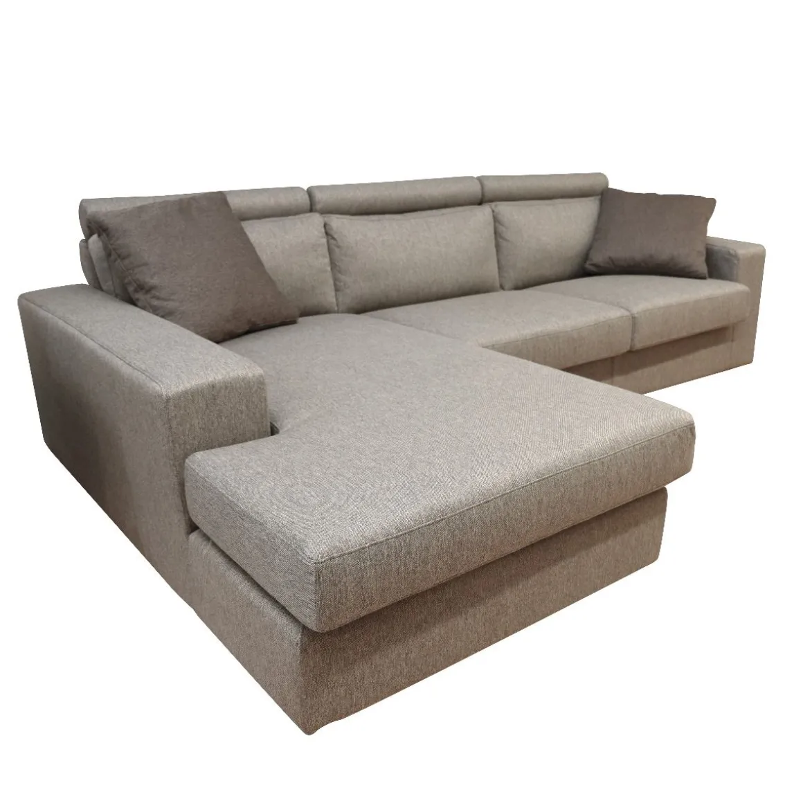 SALOTTO ROMA CON PENISOLA SX IN TESSUTO BEIGE: vendita online SALOTTO ROMA CON PENISOLA SX IN TESSUTO BEIGE in offerta