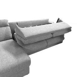 SALOTTO RYAN CON PENISOLA IN TESSUTO GRIGIO CHIARO: vendita online SALOTTO RYAN CON PENISOLA IN TESSUTO GRIGIO CHIARO in offerta
