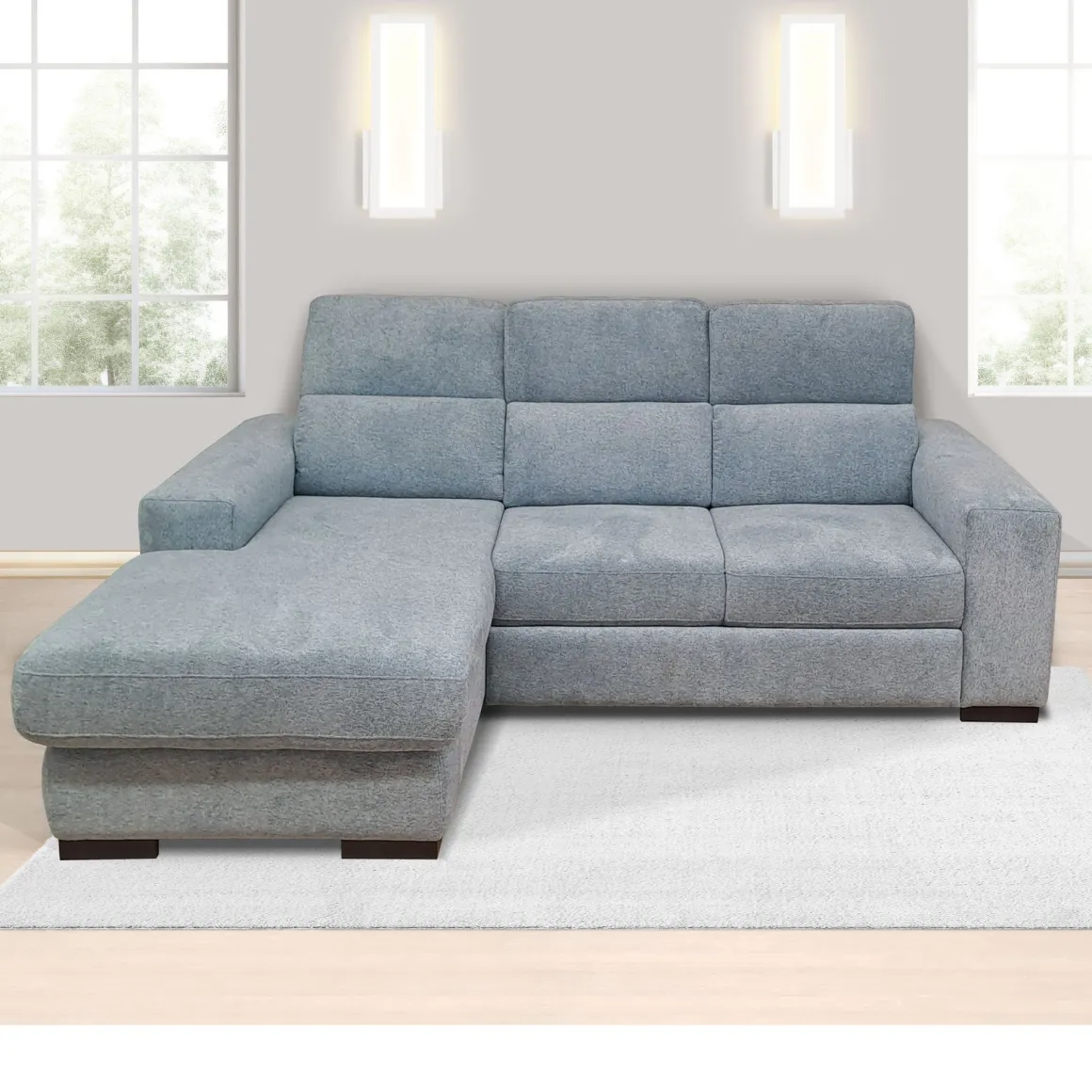 SALOTTO SMART CHAISE LONGUE SX CON CARRELLO ESTRAIBILE IN TESSUTO AVIO: vendita online SALOTTO SMART CHAISE LONGUE SX CON CARRELLO ESTRAIBILE IN TESSUTO AVIO in offerta