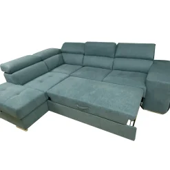 SALOTTO SOFIA CON ANGOLO CONTENITORE SX IN TESSUTO VERDE CHIARO E VERDE SCURO: vendita online SALOTTO SOFIA CON ANGOLO CONTENITORE SX IN TESSUTO VERDE CHIARO E VERDE SCURO in offerta