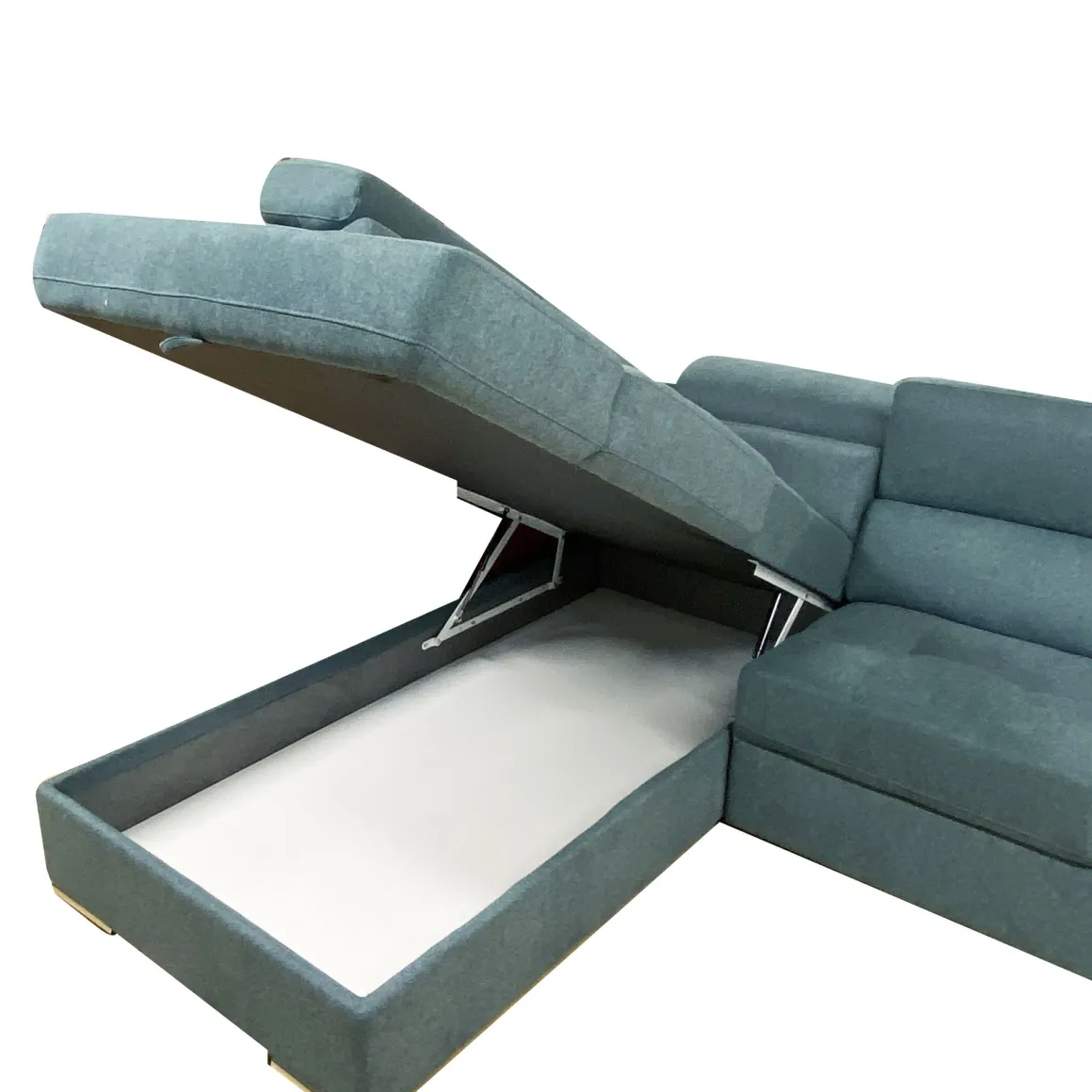 SALOTTO SOFIA CON ANGOLO CONTENITORE SX IN TESSUTO VERDE CHIARO E VERDE SCURO: vendita online SALOTTO SOFIA CON ANGOLO CONTENITORE SX IN TESSUTO VERDE CHIARO E VERDE SCURO in offerta