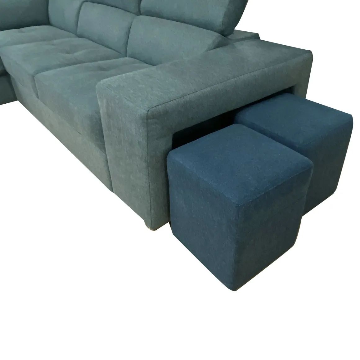 SALOTTO SOFIA CON ANGOLO CONTENITORE SX IN TESSUTO VERDE CHIARO E VERDE SCURO: vendita online SALOTTO SOFIA CON ANGOLO CONTENITORE SX IN TESSUTO VERDE CHIARO E VERDE SCURO in offerta