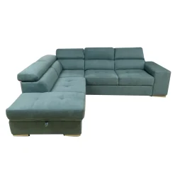 SALOTTO SOFIA CON ANGOLO CONTENITORE SX IN TESSUTO VERDE CHIARO E VERDE SCURO: vendita online SALOTTO SOFIA CON ANGOLO CONTENITORE SX IN TESSUTO VERDE CHIARO E VERDE SCURO in offerta