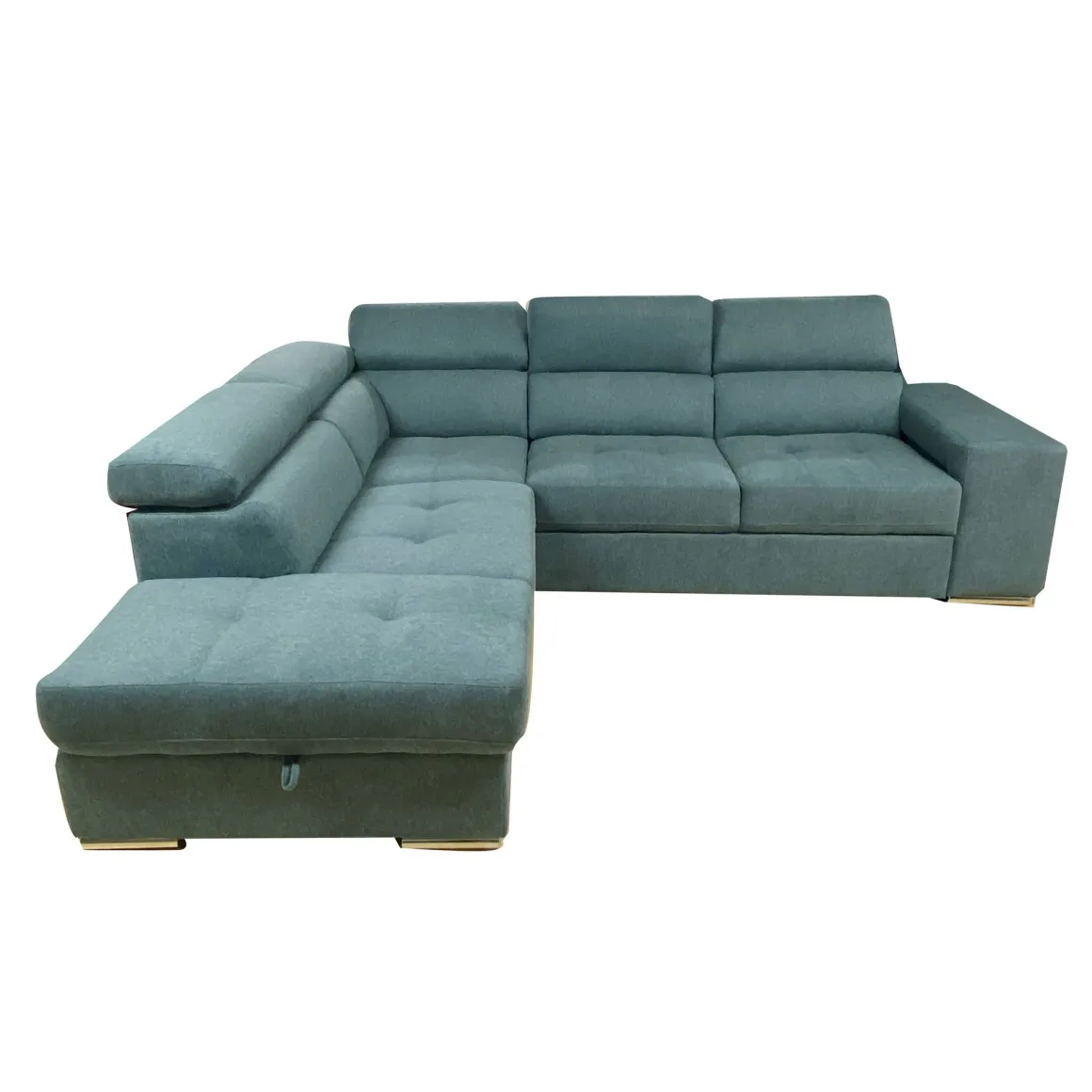 SALOTTO SOFIA CON ANGOLO CONTENITORE SX IN TESSUTO VERDE CHIARO E VERDE SCURO: vendita online SALOTTO SOFIA CON ANGOLO CONTENITORE SX IN TESSUTO VERDE CHIARO E VERDE SCURO in offerta