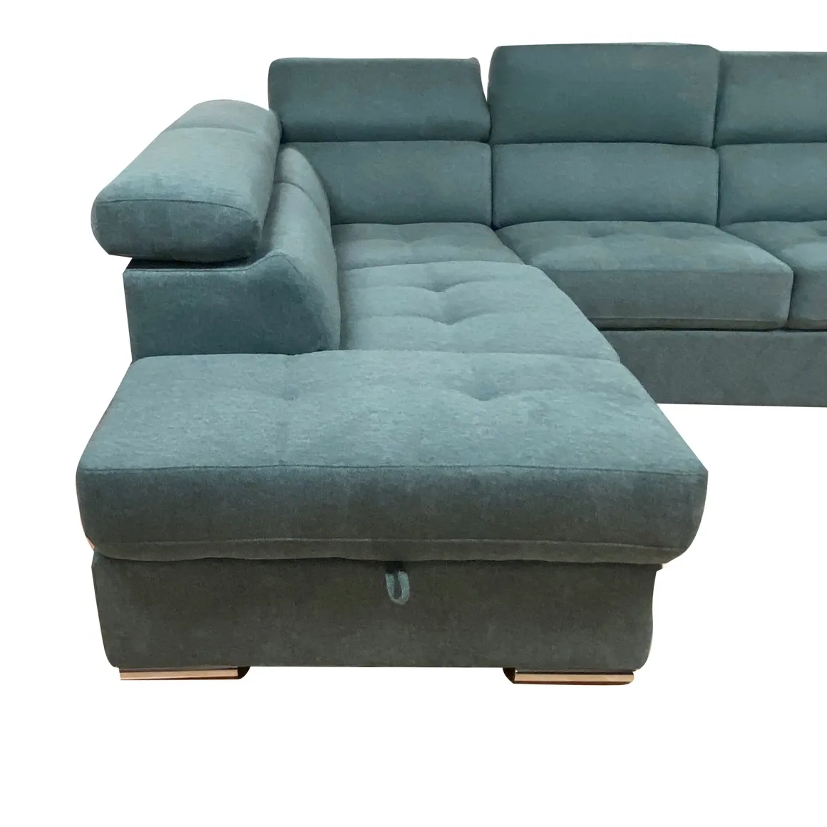 SALOTTO SOFIA CON ANGOLO CONTENITORE SX IN TESSUTO VERDE CHIARO E VERDE SCURO: vendita online SALOTTO SOFIA CON ANGOLO CONTENITORE SX IN TESSUTO VERDE CHIARO E VERDE SCURO in offerta