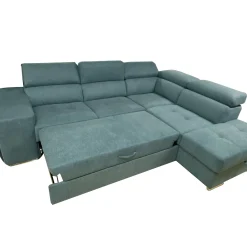 SALOTTO SOFIA CON ANGOLO CONTENITORE DX IN TESSUTO VERDE CHIARO E VERDE SCURO: vendita online SALOTTO SOFIA CON ANGOLO CONTENITORE DX IN TESSUTO VERDE CHIARO E VERDE SCURO in offerta